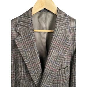 Vintage Polo University Club Ralph Lauren Brown Plaid Tweed Sport Coat Men's 42R